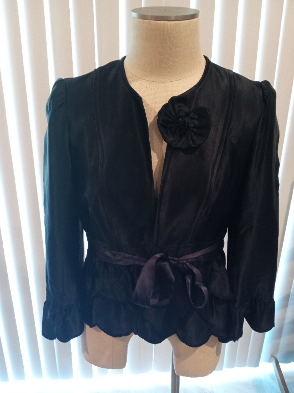 Nanette Lepore Top with Flower Pin and Belt